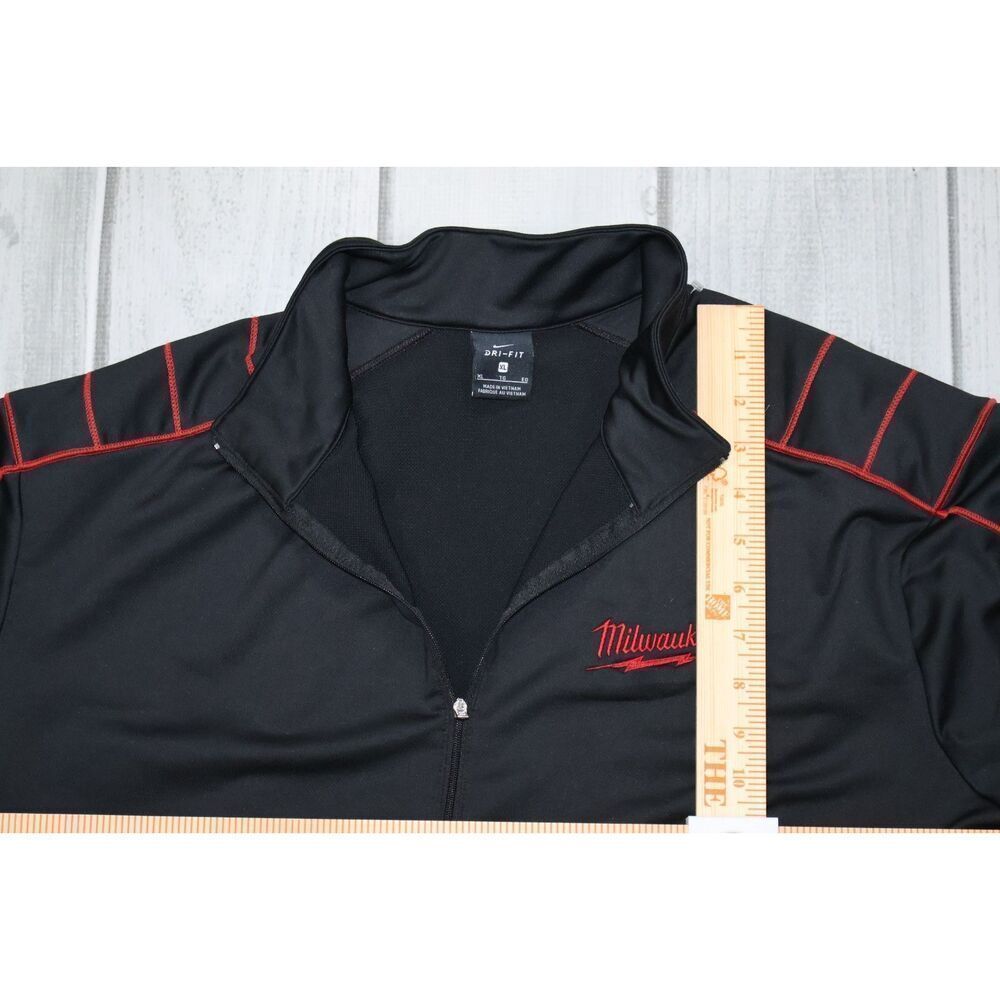 Nike Men's XL Black/Red Long Sleeve Pullover 1/4 Zip Sweater Dri Fit Milwaukee - Picture 7 of 10